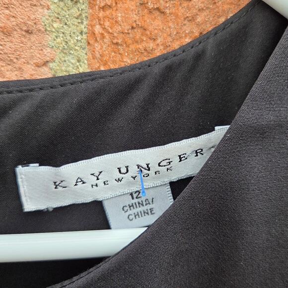 Kay Unger Walkthrough Midi Jumpsuit Size 12 Black - Picture 3 of 3